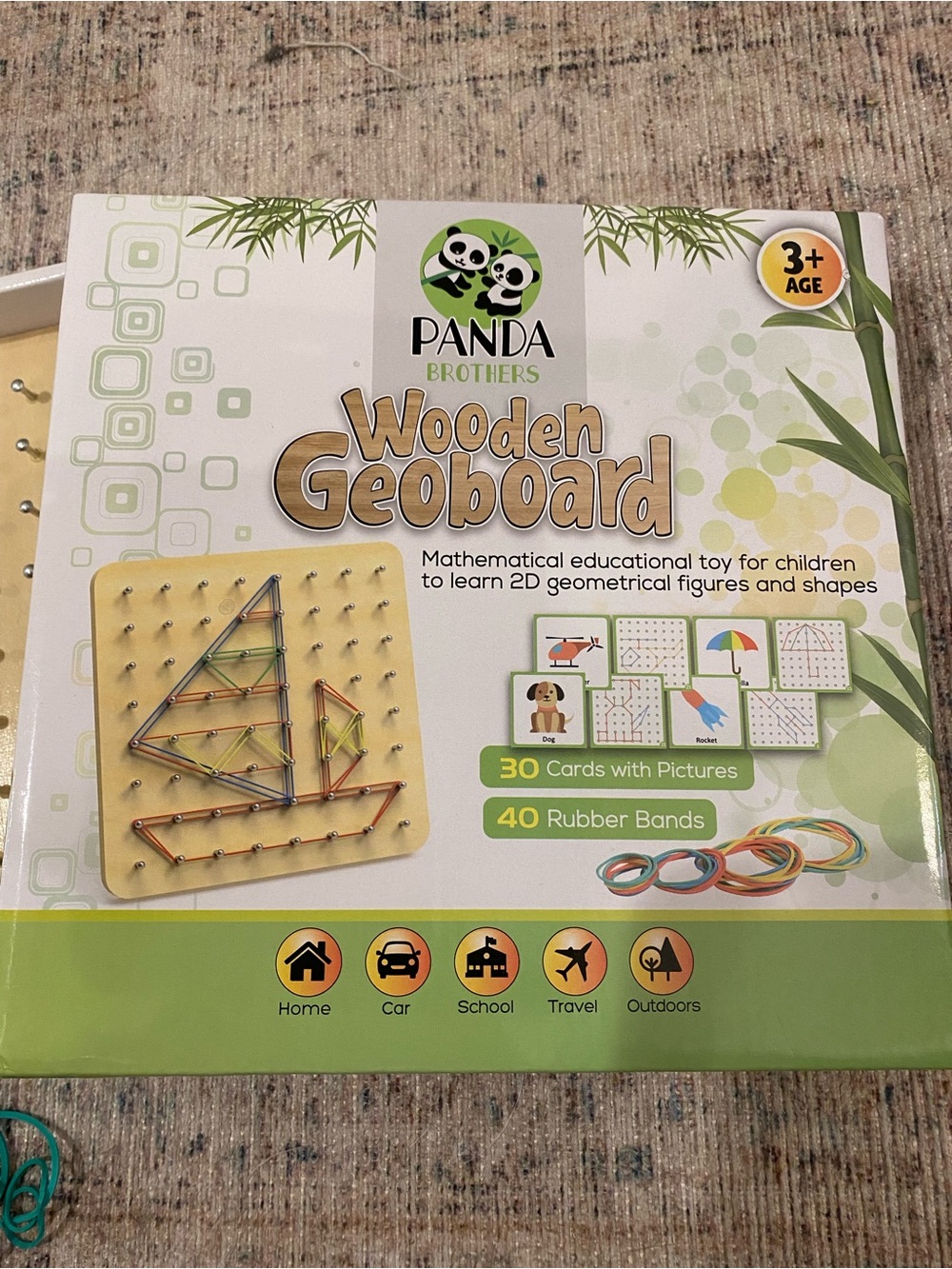 PANDA BROTHERS Wooden Geoboard - Multicolor
